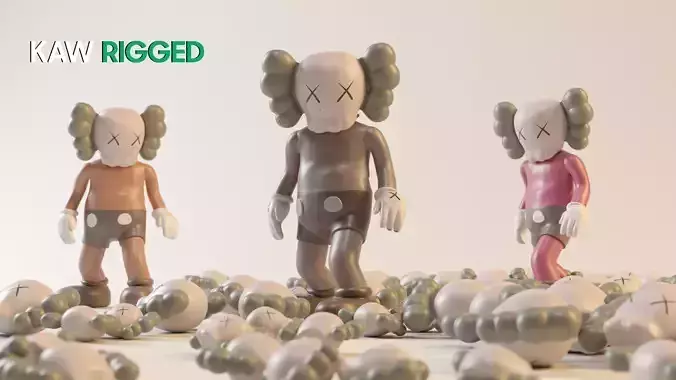 KAW RIGGED CHARACTER Low-poly 3D model