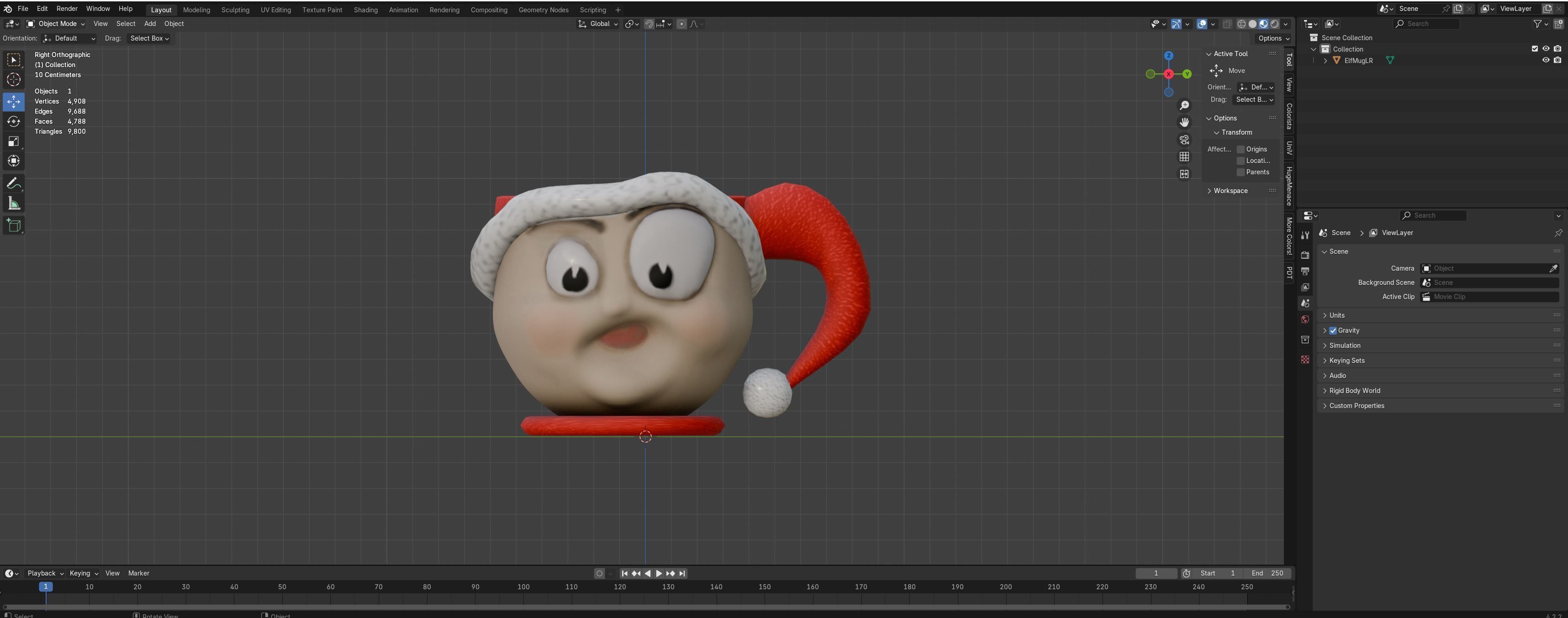 Goofy Elf Mug Low-poly 3D model_2