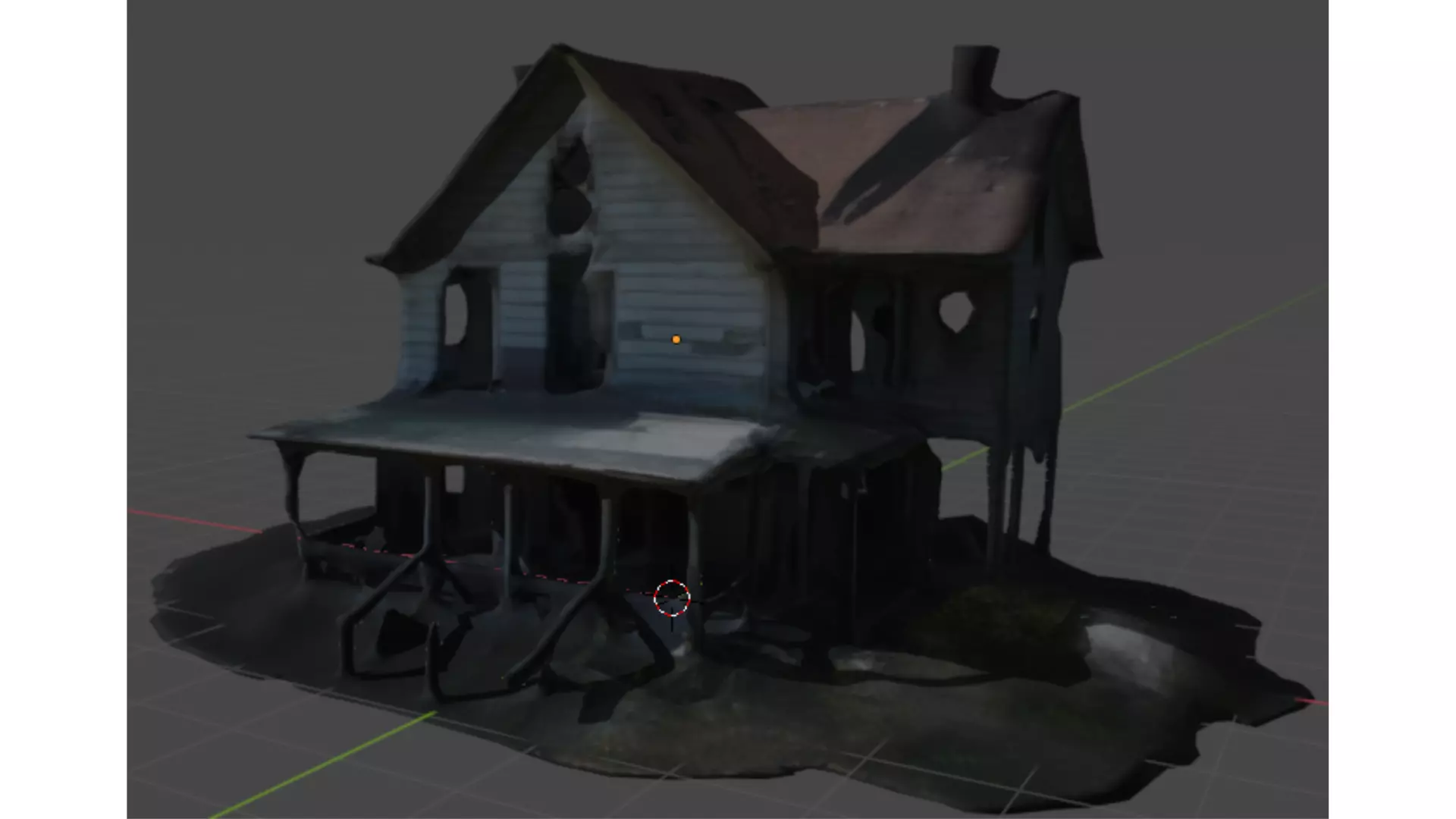 Abandoned house 3D print model_0