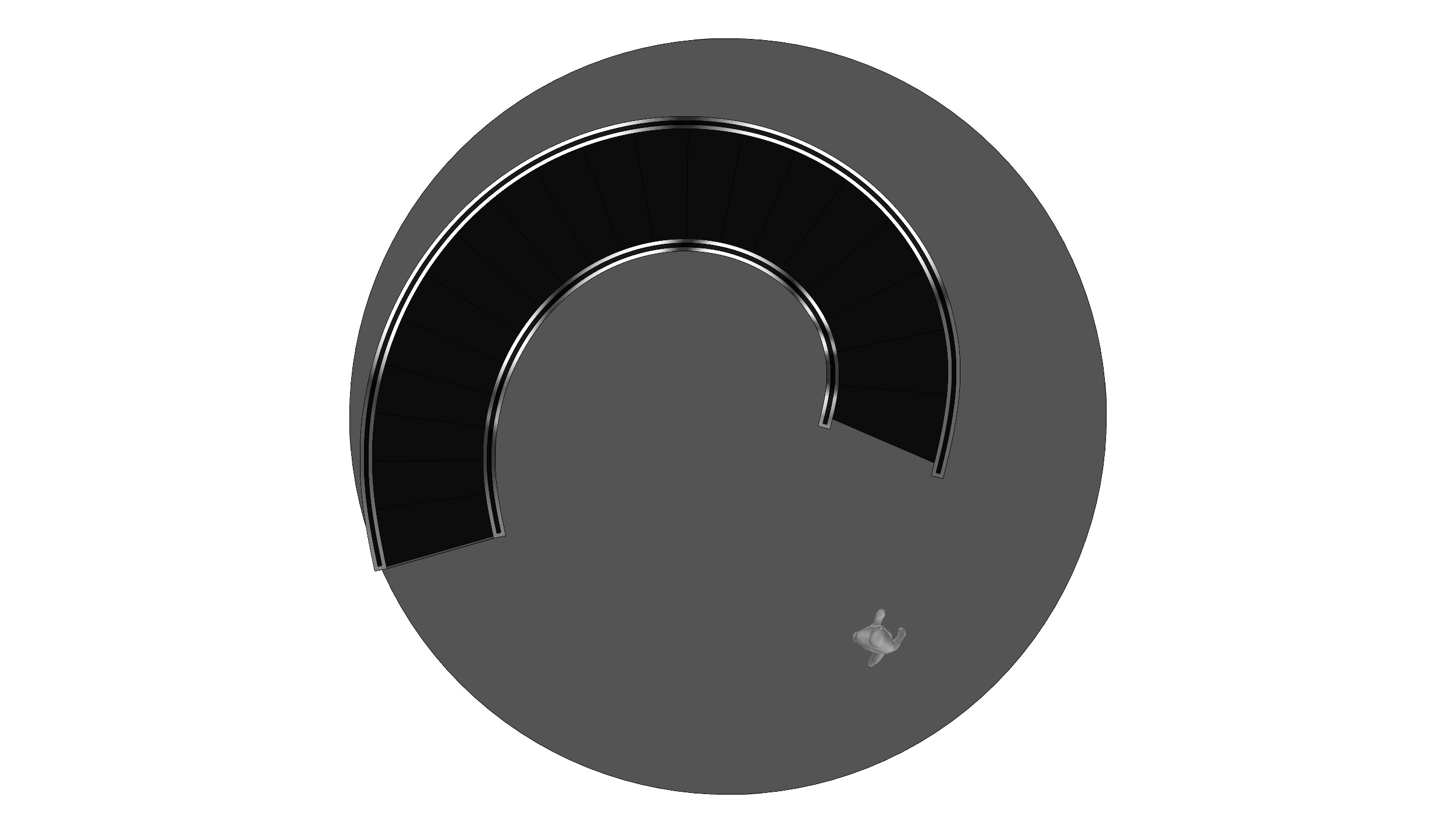 Spiral Stairs with Stringer Treads Railing and Handrail 3D model_7