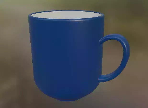 blue mug made in Blender