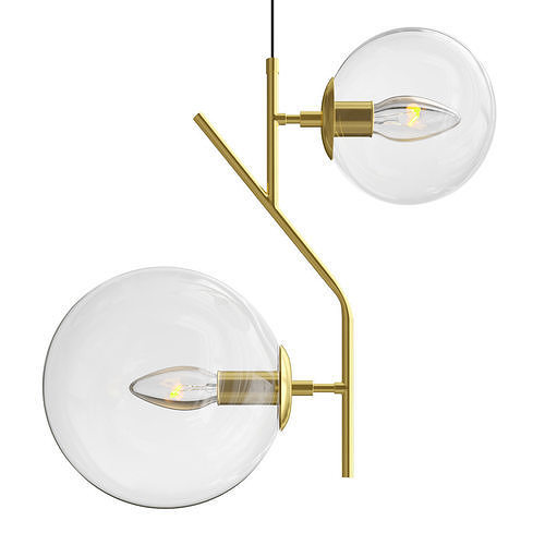 Pendant Lamp with Spherical Glass Shades 3D model
