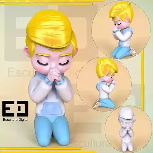 praying boy   3D print model