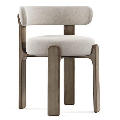 Granite chair Low-poly 3D model