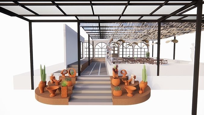 Food Court 3 3D model