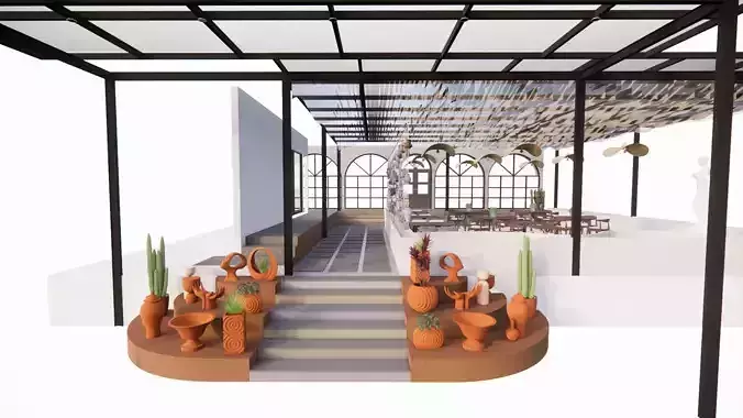 Food Court 3 3D model