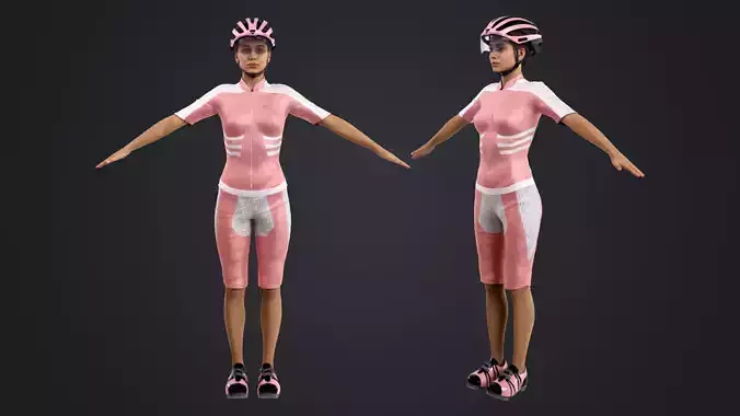 Cyclist Rigged Low-poly 3D model