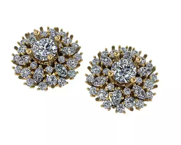 Diamond earring 3d render