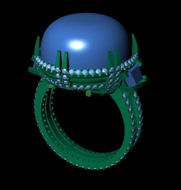 Diamond ring design 3d render 3D print model_11