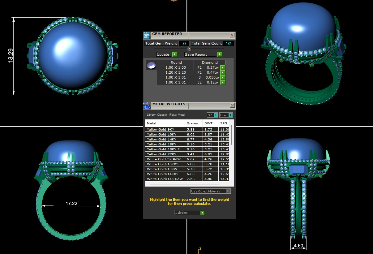 Diamond ring design 3d render 3D print model_9