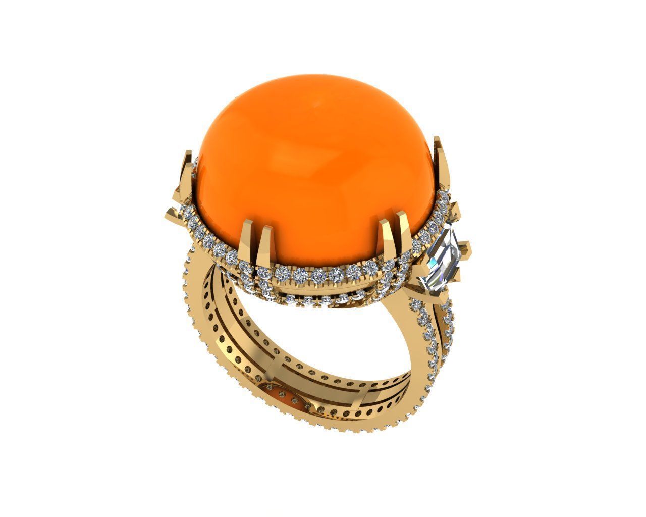 Diamond ring design 3d render 3D print model_2