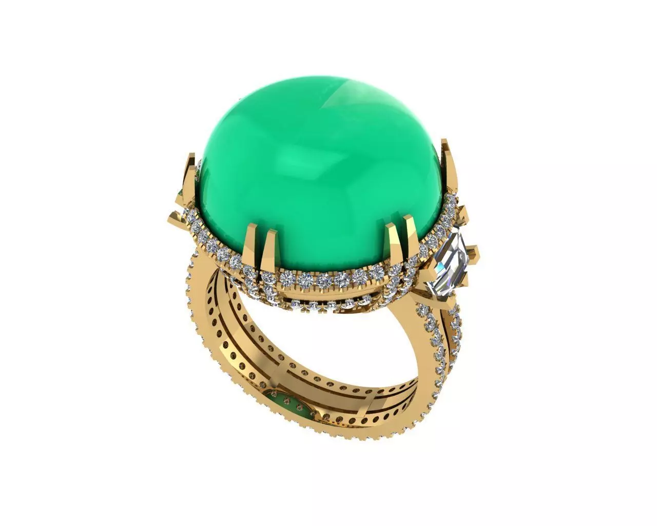 Diamond ring design 3d render 3D print model_0