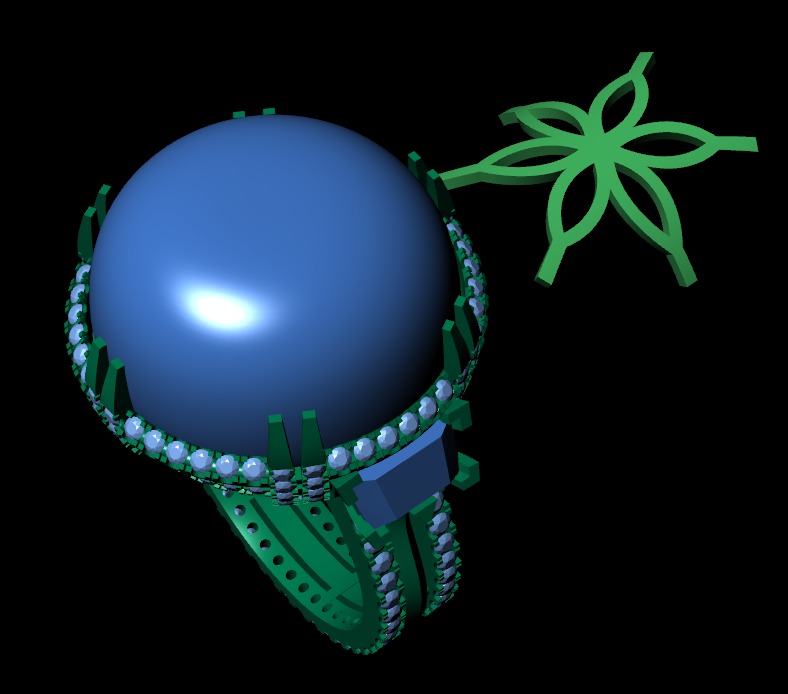 Diamond ring design 3d render 3D print model_10