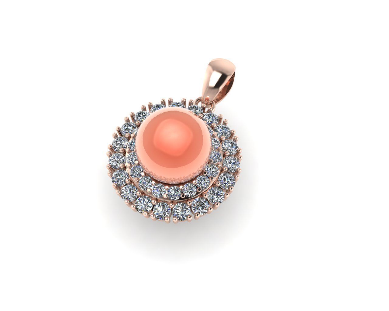 Diamond pendant 3d render 3D print model_4