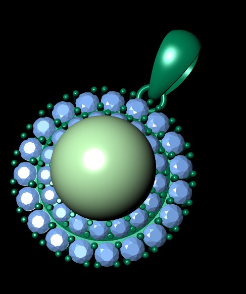 Diamond pendant 3d render 3D print model_7