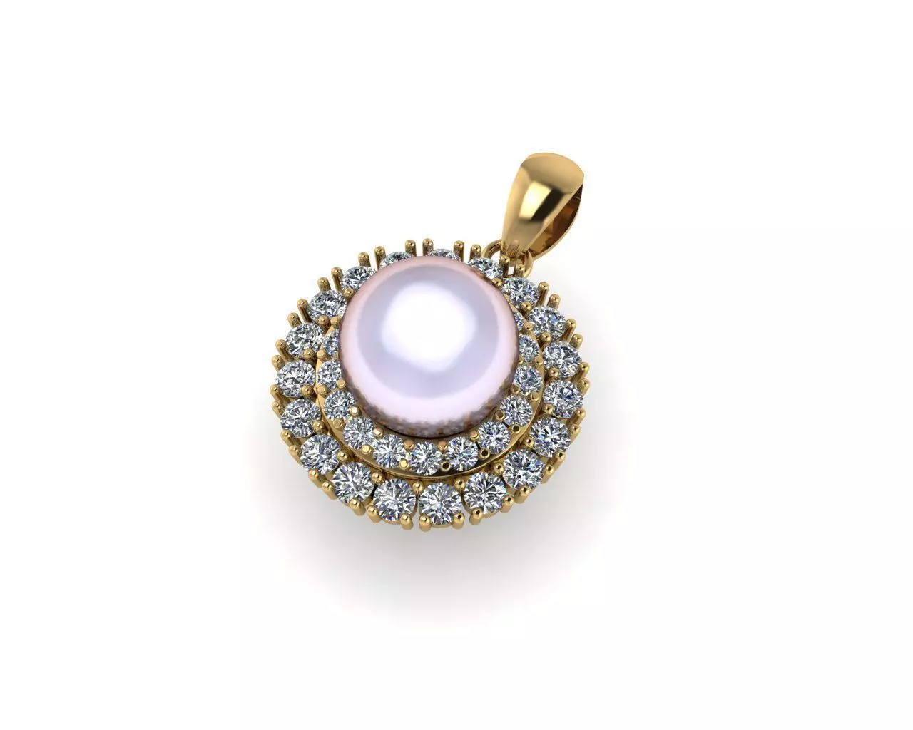 Diamond pendant 3d render 3D print model_0