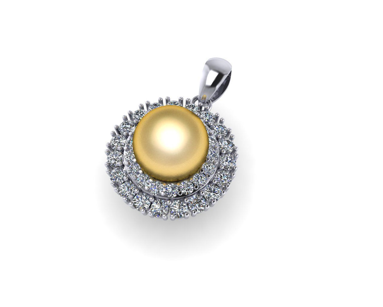 Diamond pendant 3d render 3D print model_3