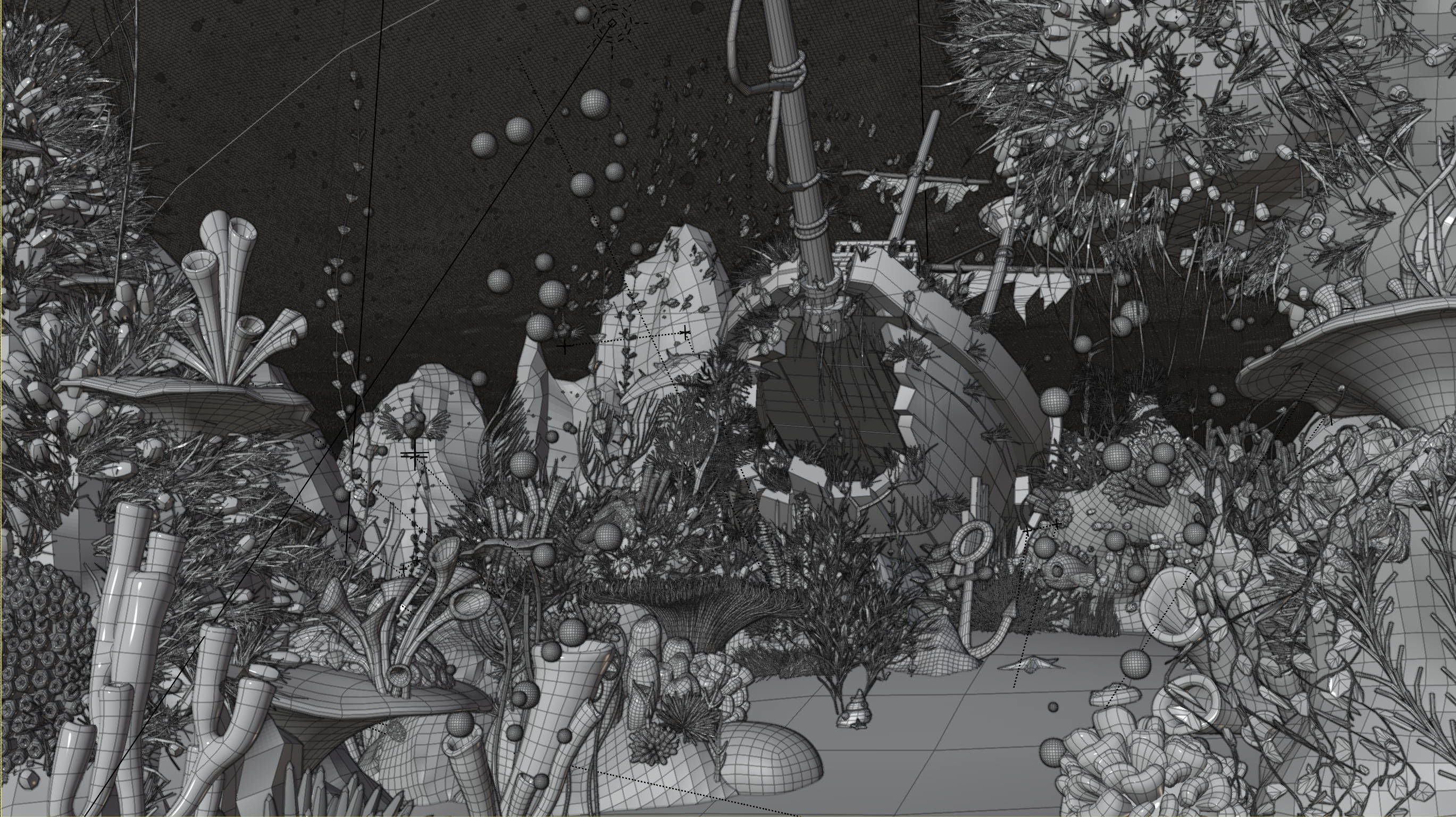 Cartoon Underwater Scene  Rigged Animated Blender  3D model_19