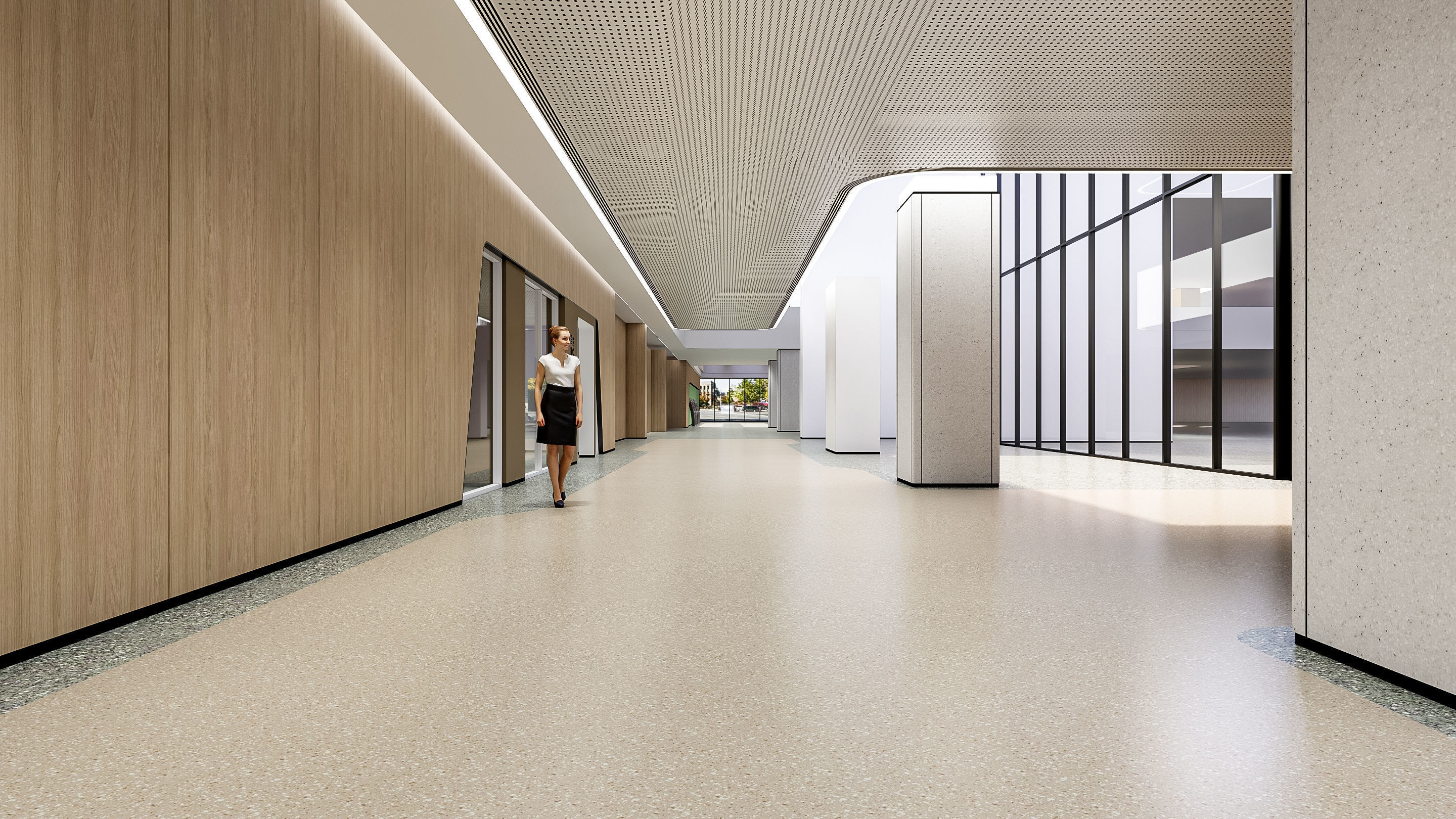 Hospital corridor Nurses station 0 3D model_15