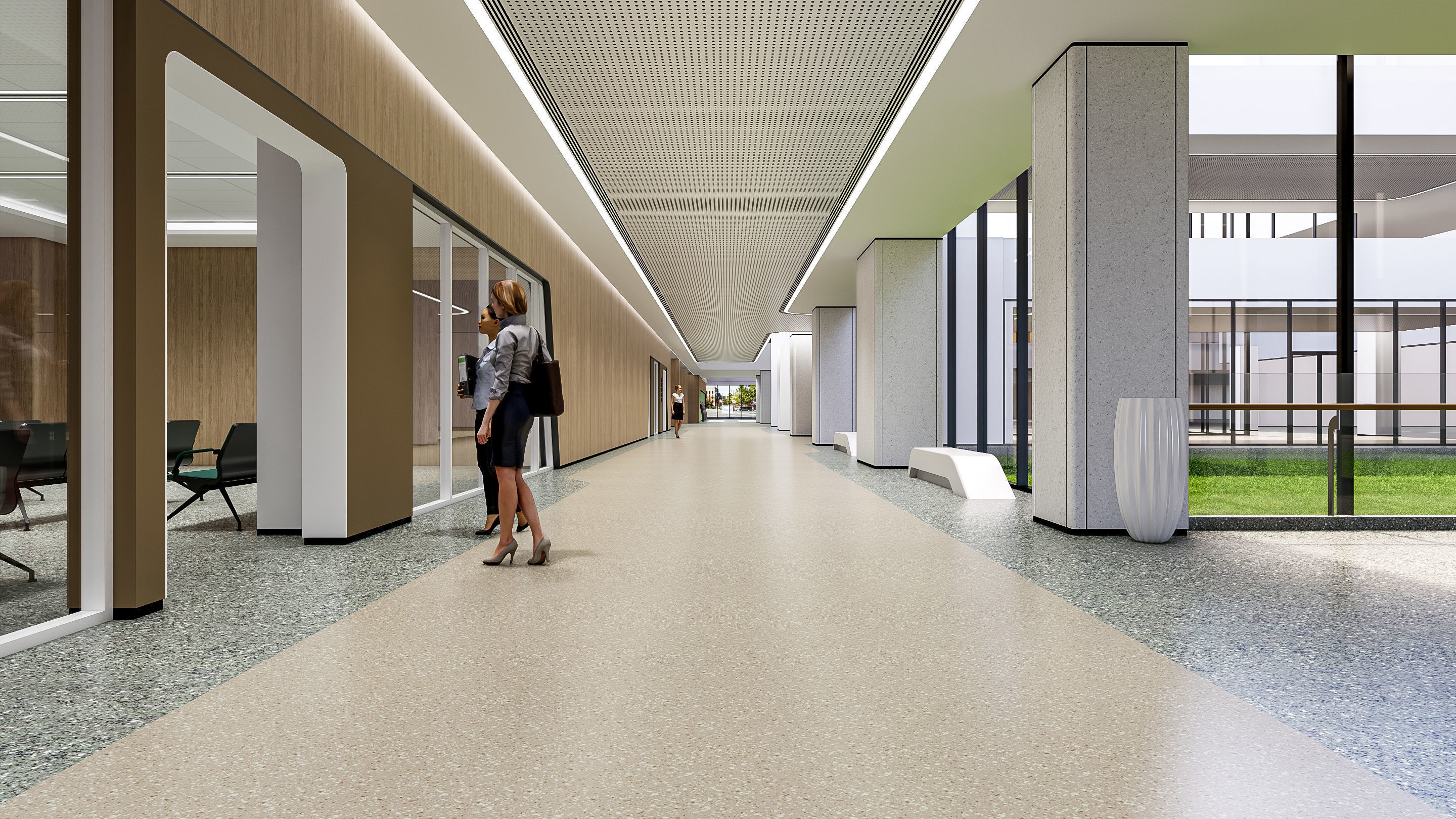 Hospital corridor Nurses station 0 3D model_17