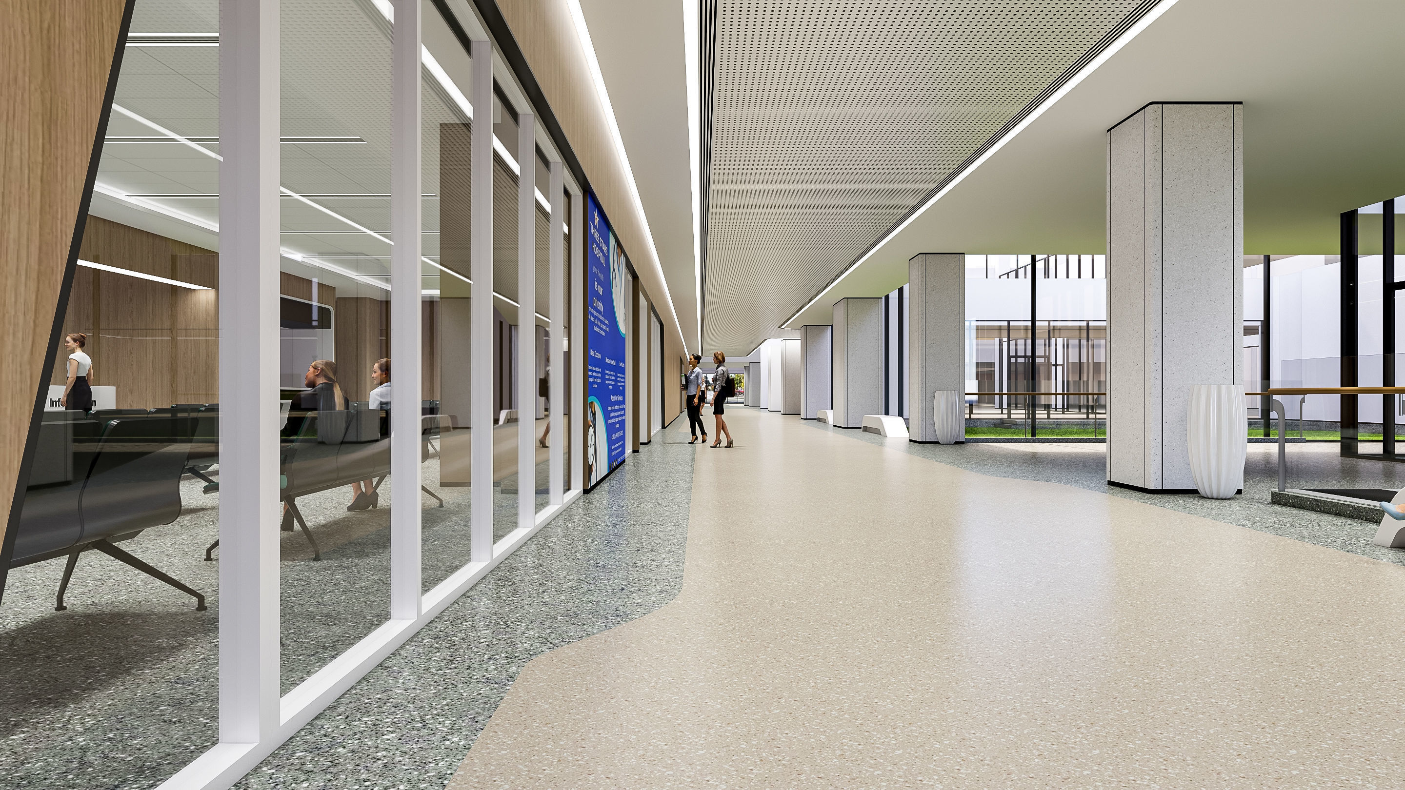 Hospital corridor Nurses station 0 3D model_13