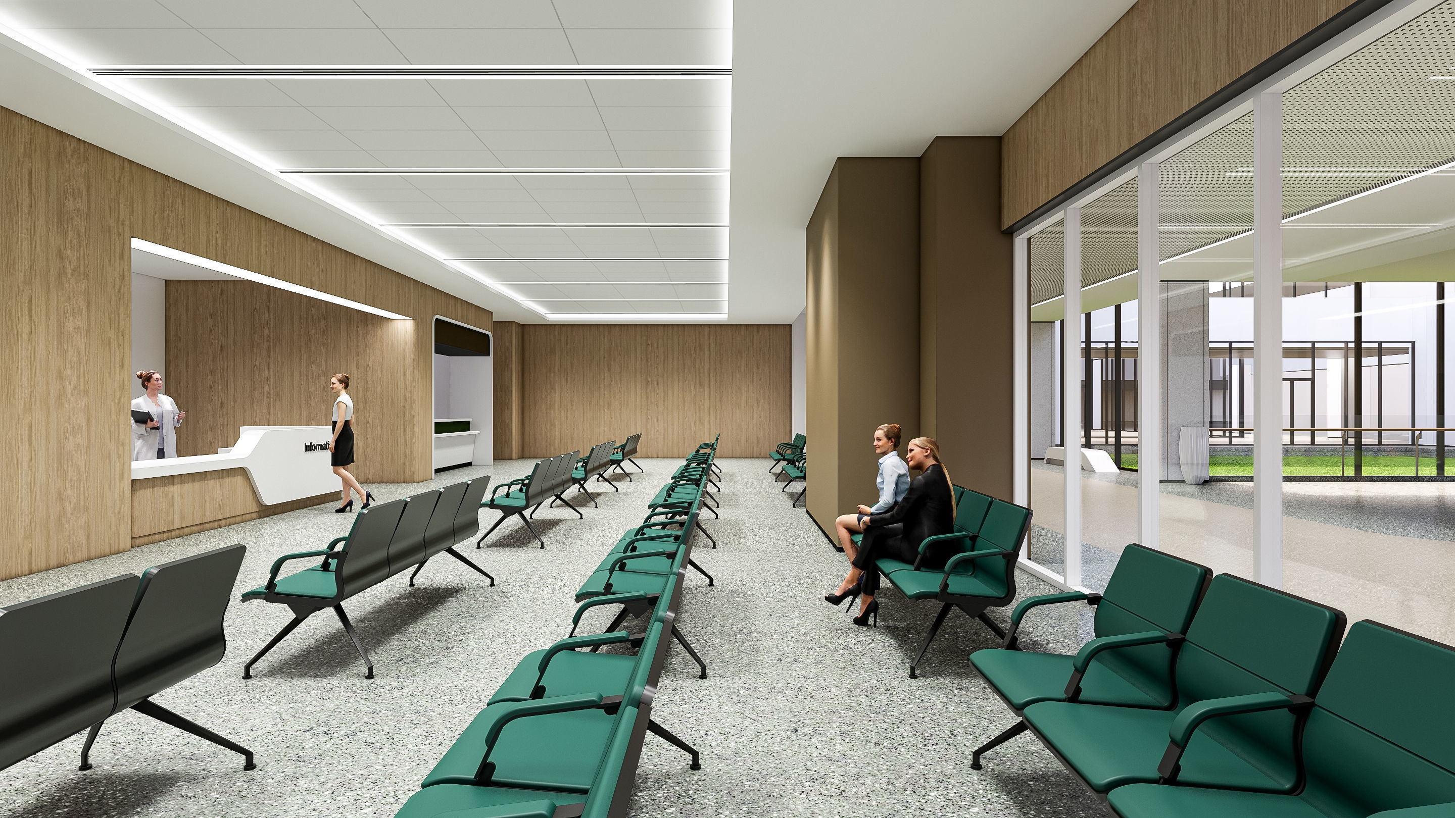 Hospital corridor Nurses station 0 3D model_4