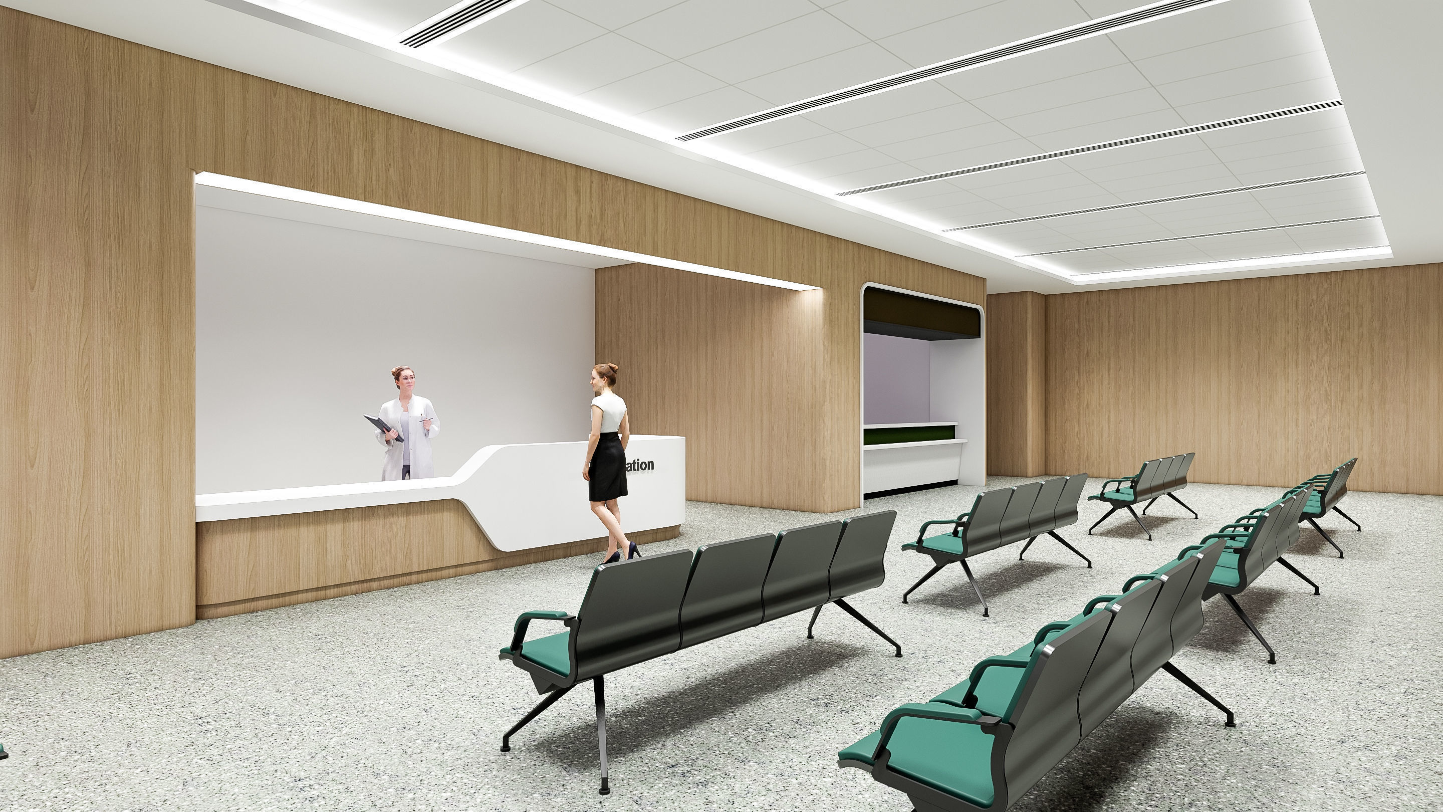 Hospital corridor Nurses station 0 3D model_9