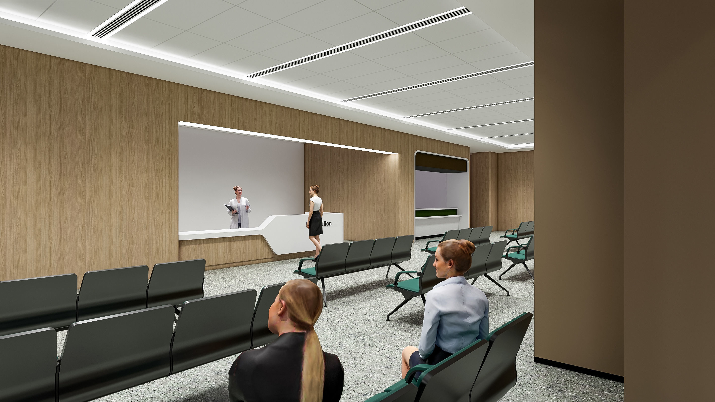 Hospital corridor Nurses station 0 3D model_1