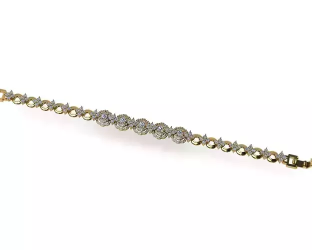 Diamond bracelets 3d render