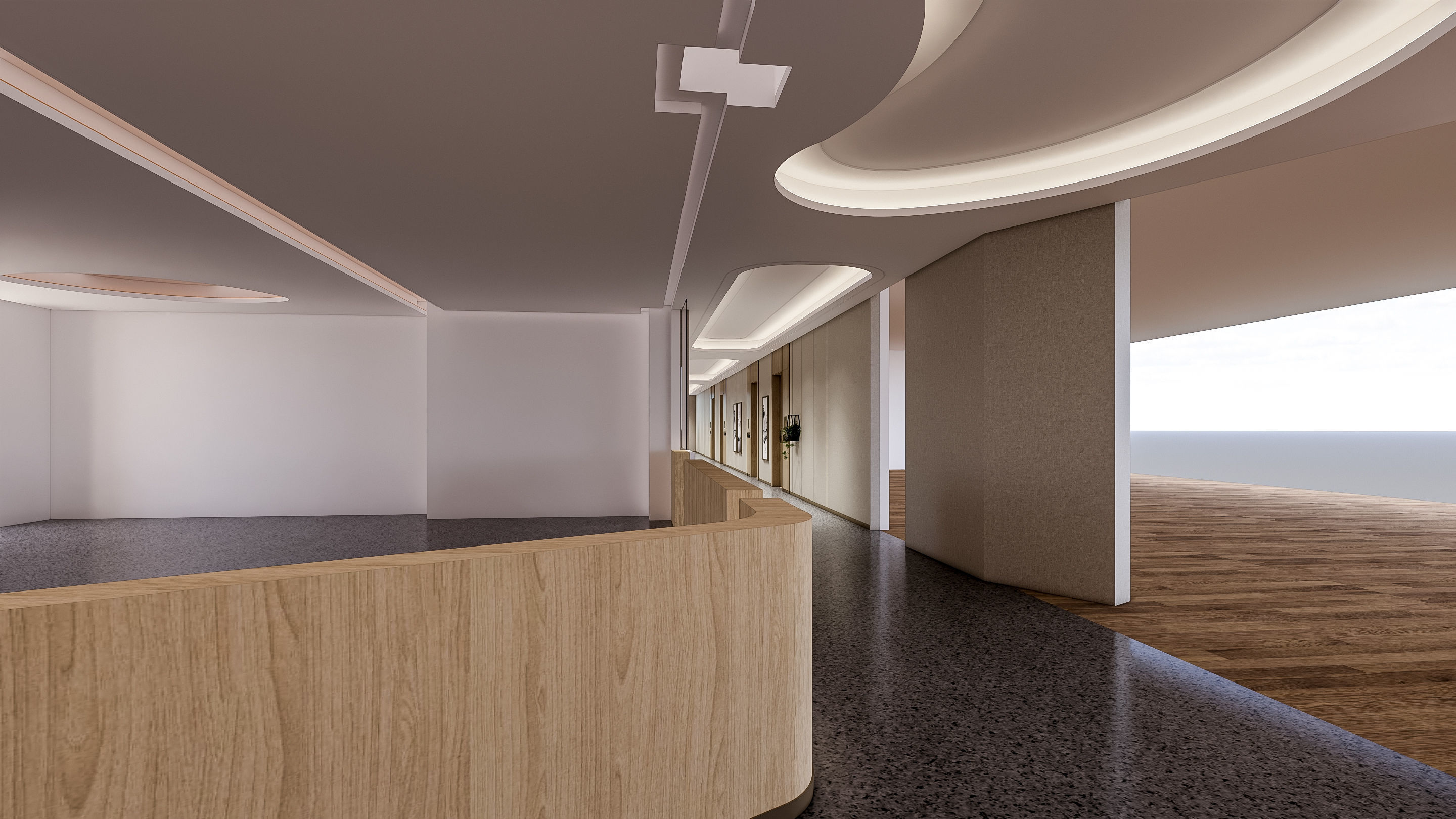 Hospital corridor Nurses station 1 3D model_13