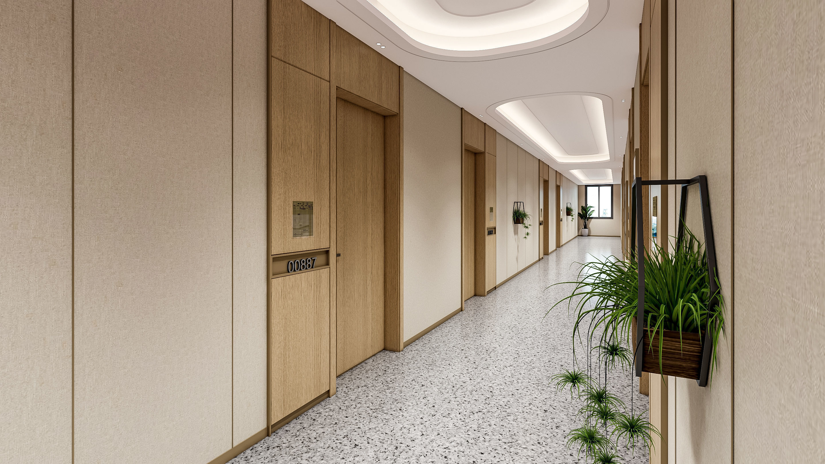 Hospital corridor Nurses station 1 3D model_18