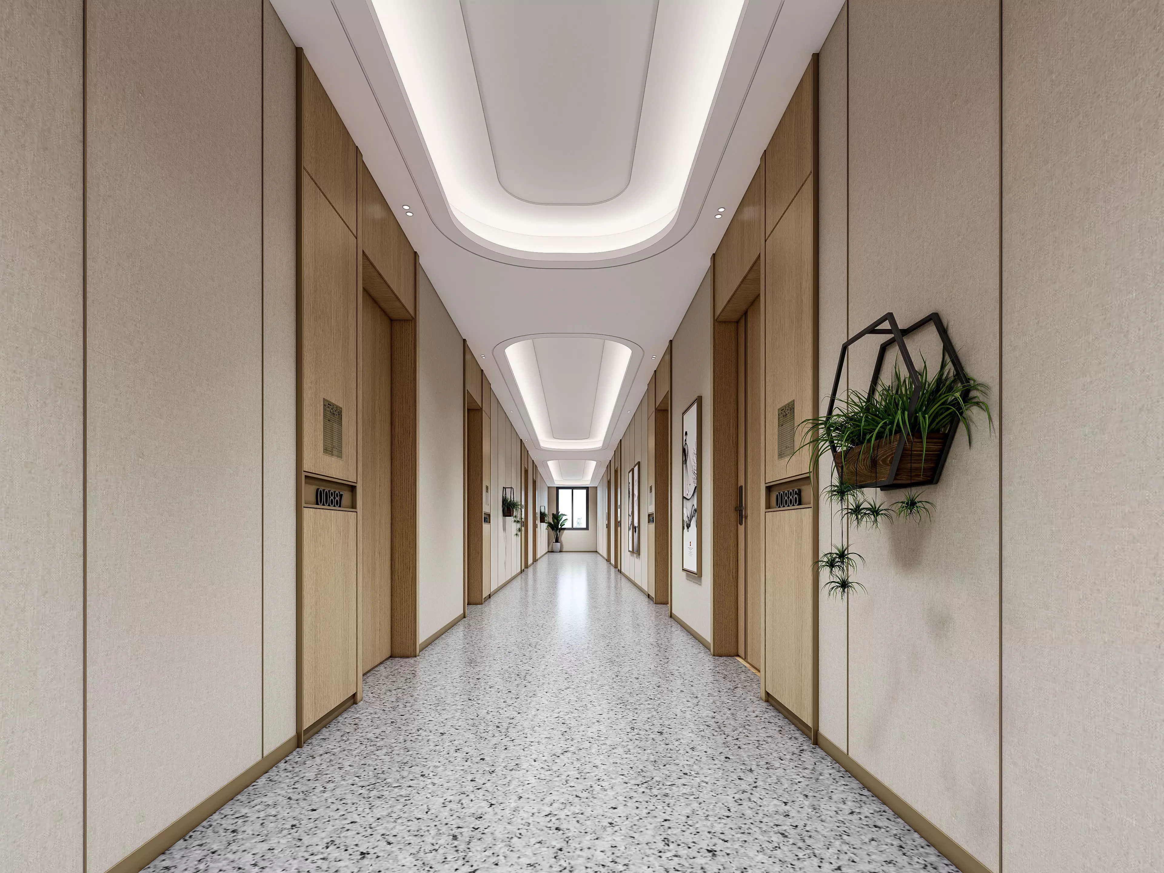 Hospital corridor Nurses station 1 3D model_0