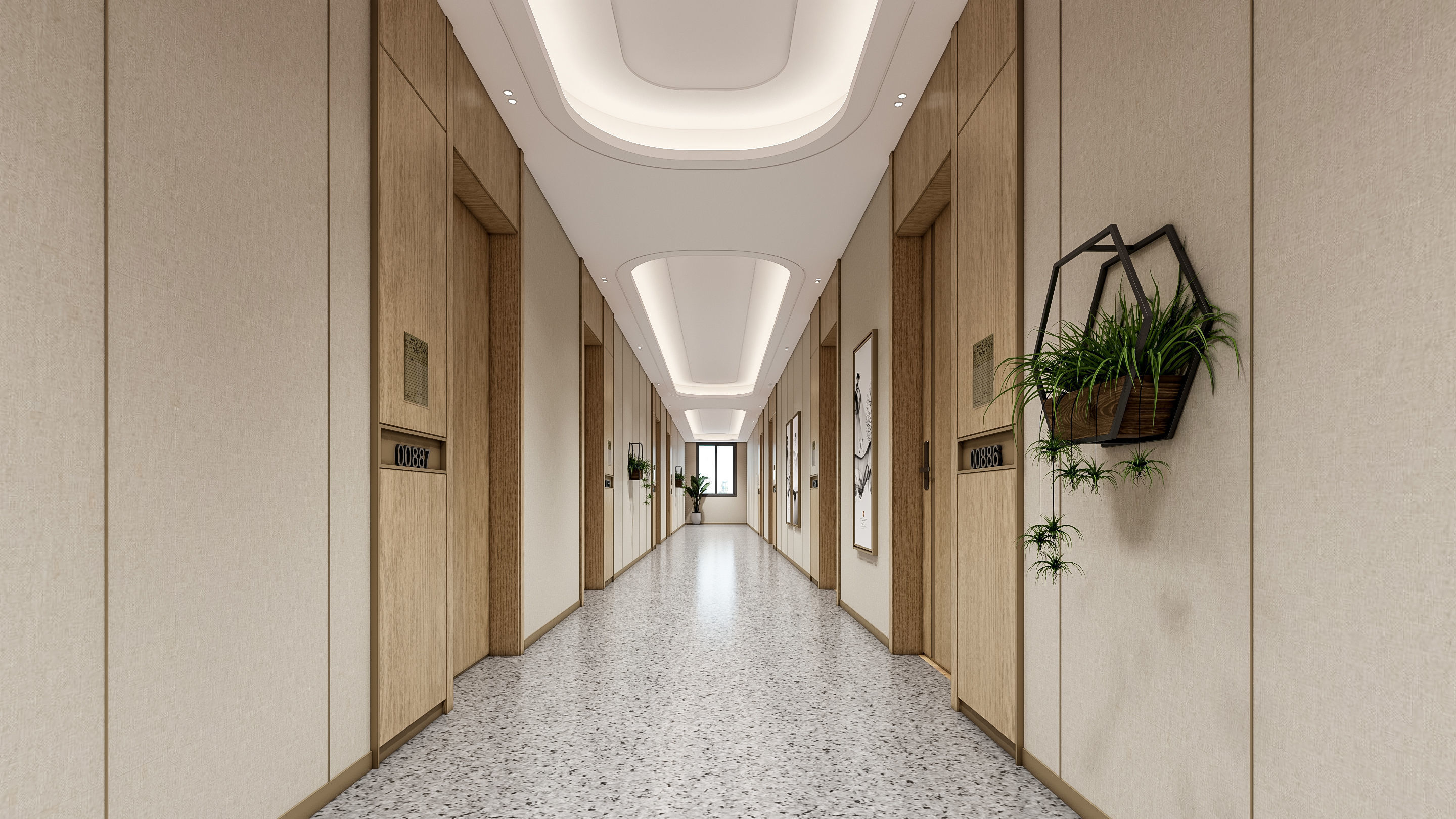 Hospital corridor Nurses station 1 3D model_1