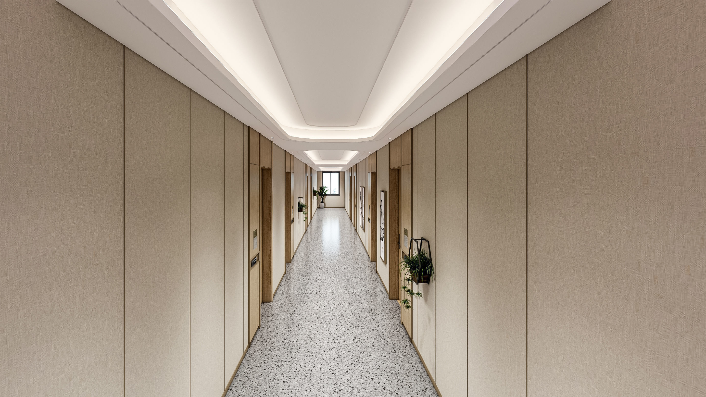 Hospital corridor Nurses station 1 3D model_15