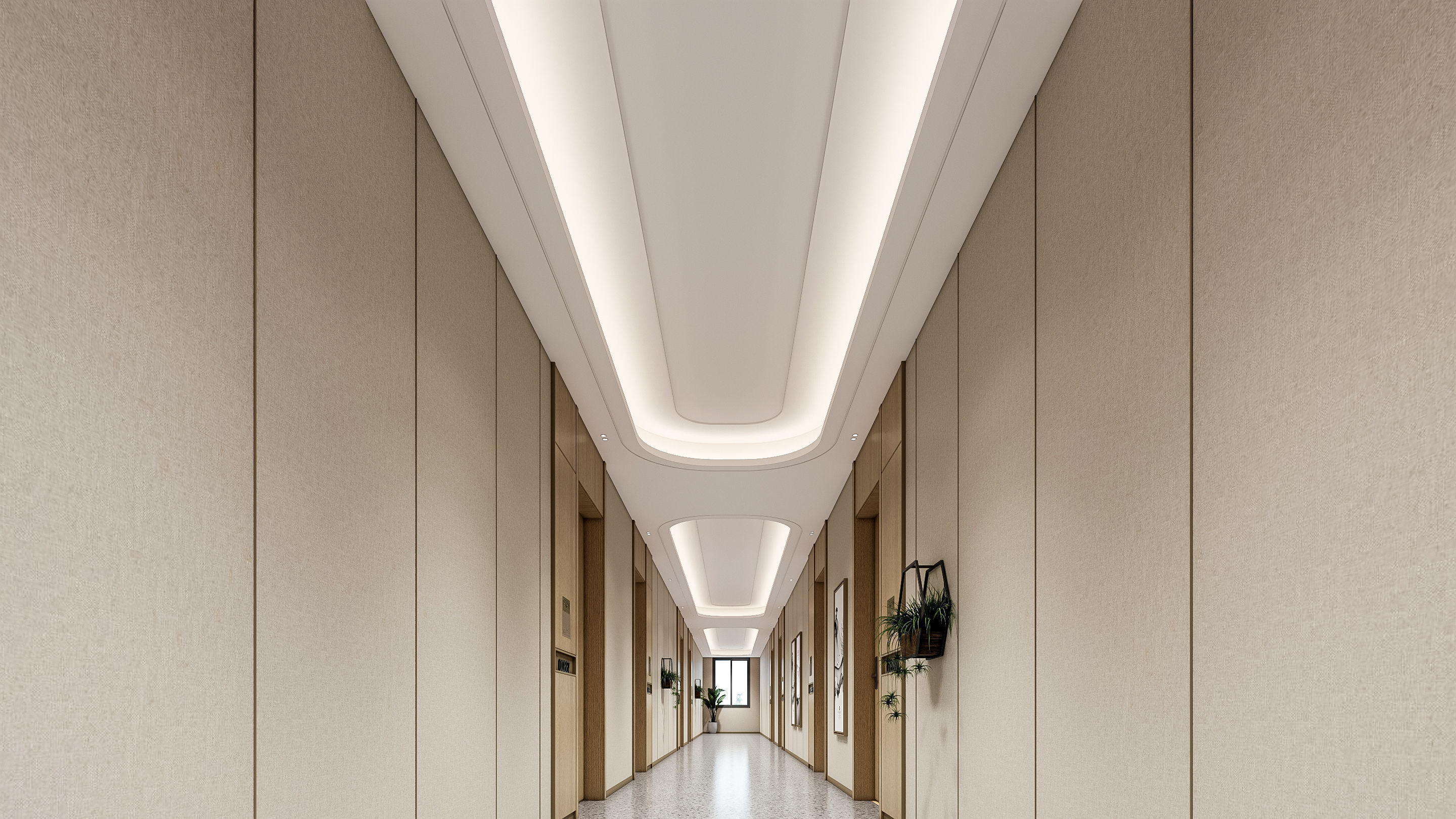 Hospital corridor Nurses station 1 3D model_14