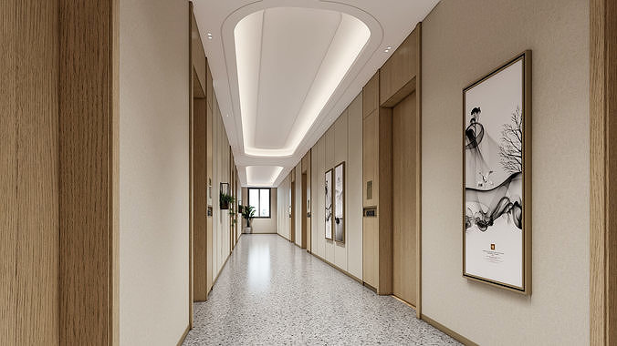 Hospital corridor Nurses station 1