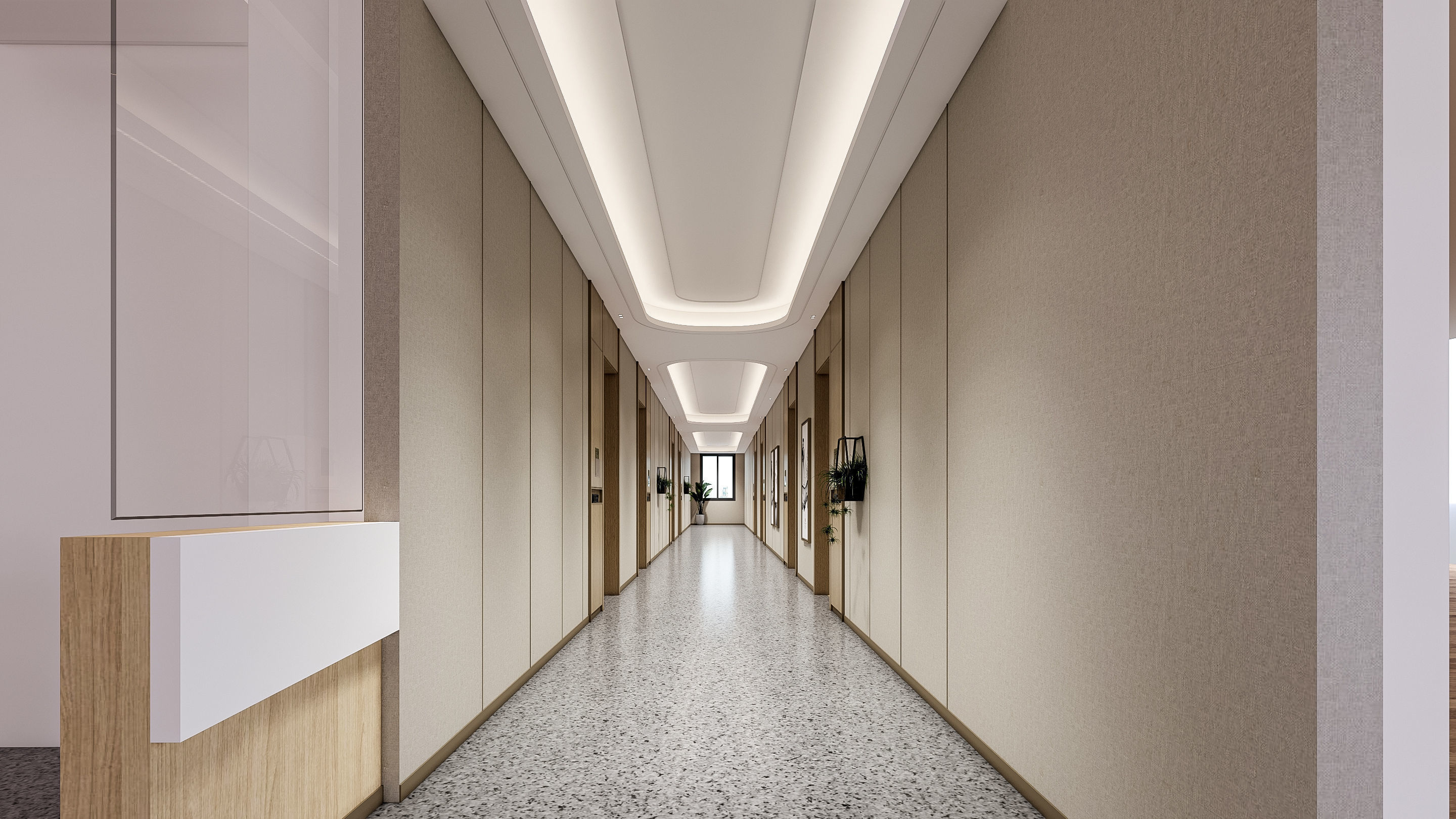 Hospital corridor Nurses station 1 3D model_10