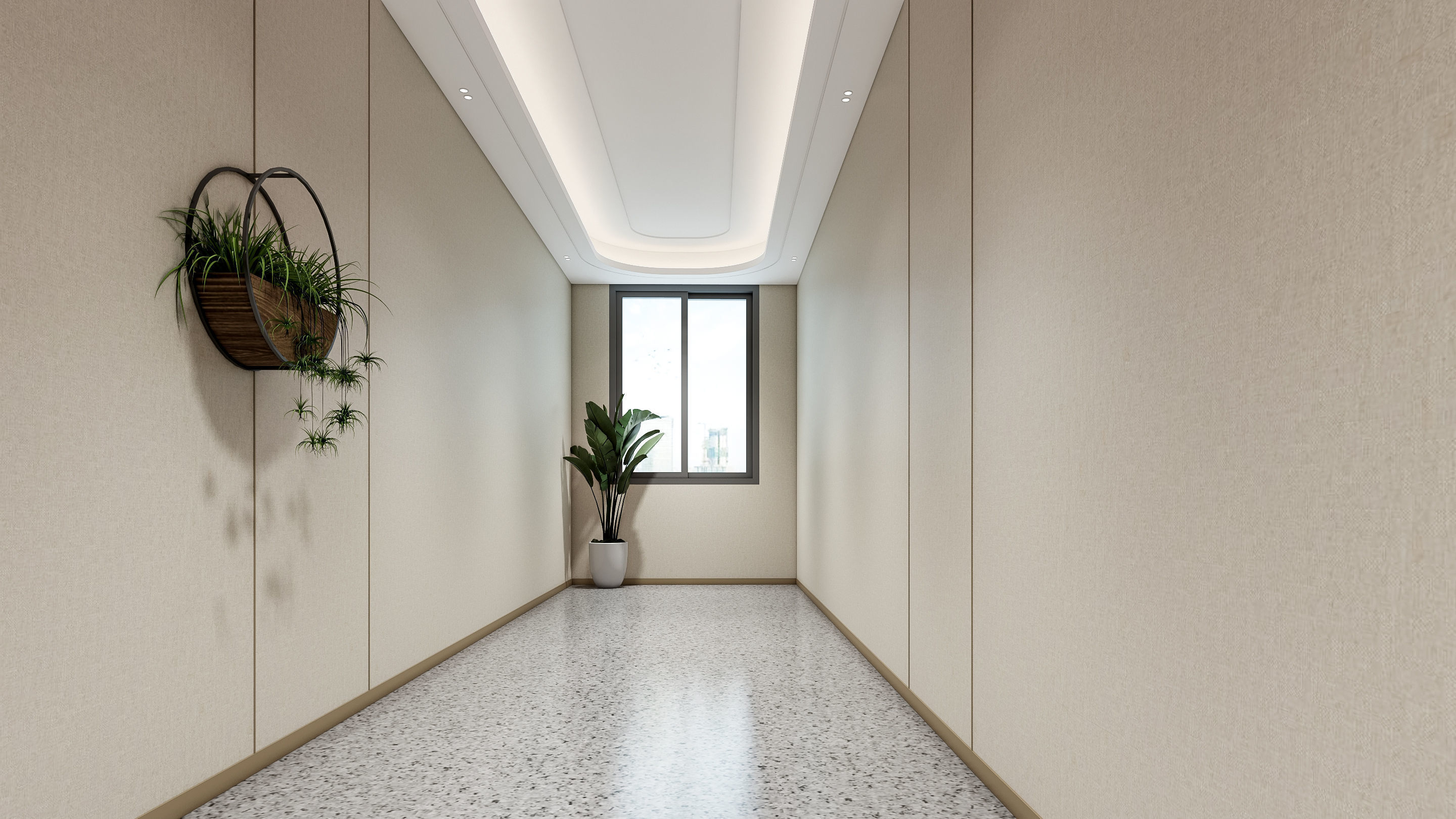 Hospital corridor Nurses station 1 3D model_7