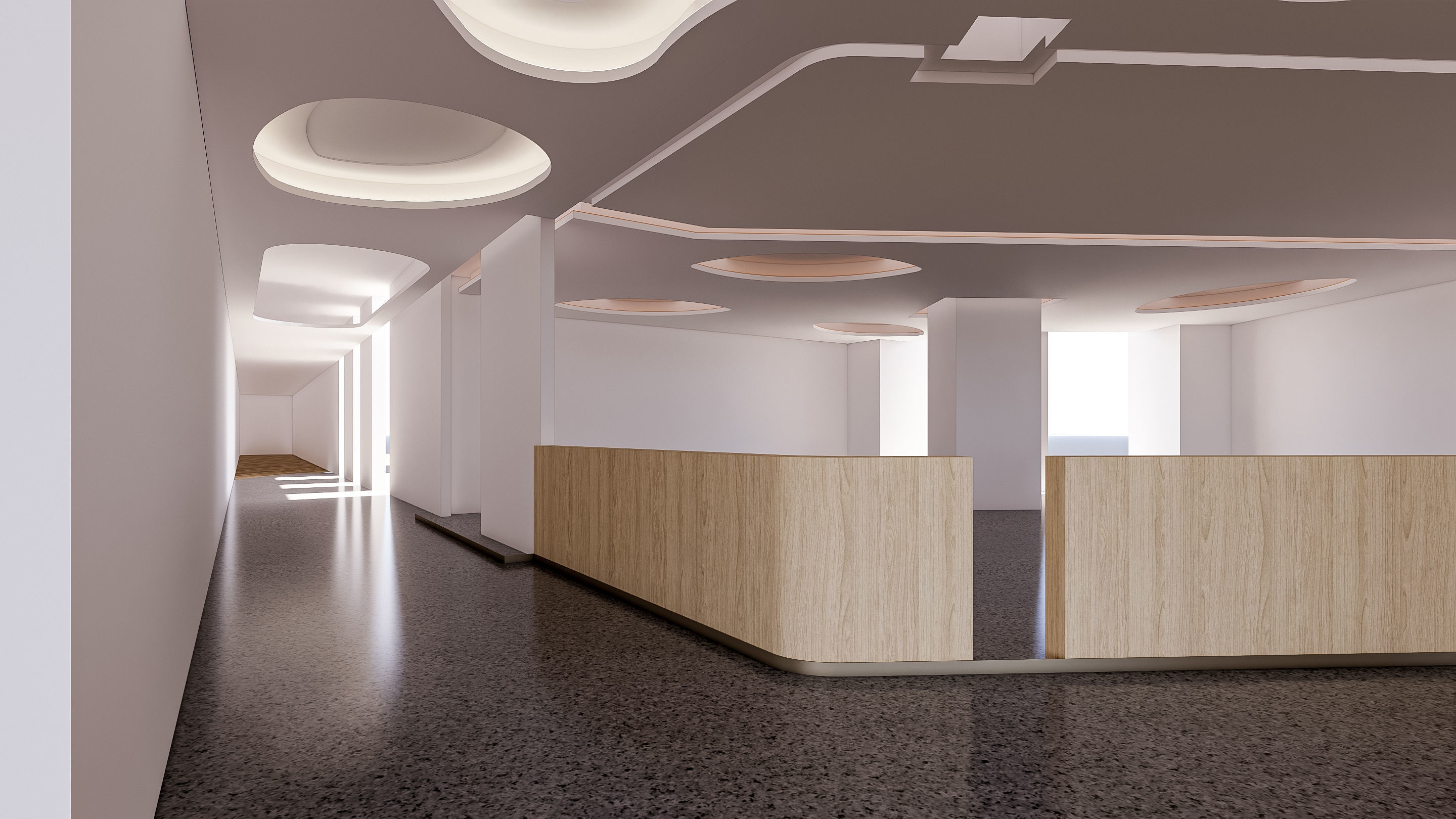 Hospital corridor Nurses station 1 3D model_12