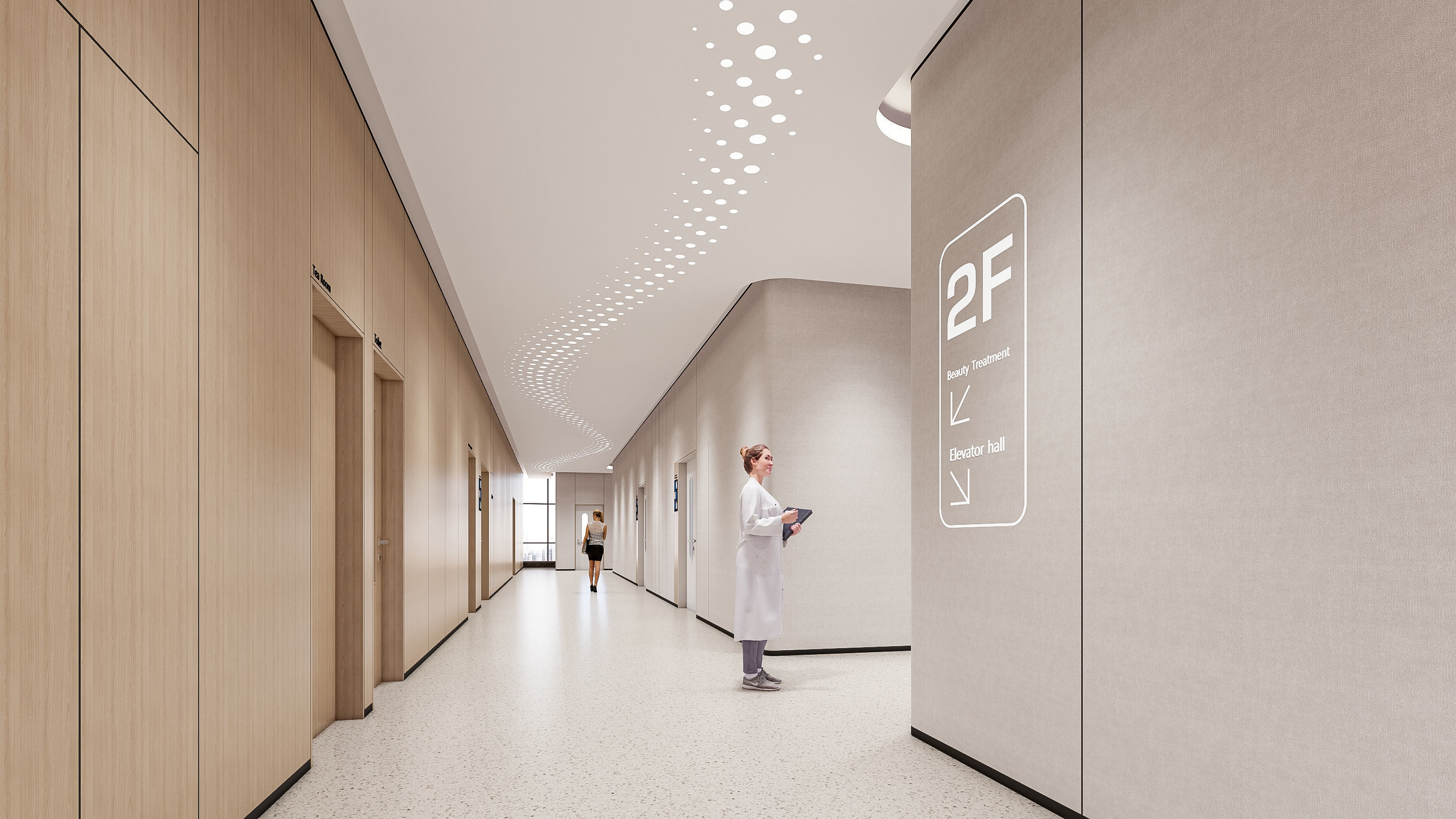 Hospital corridor Nurses station 2 3D model_21