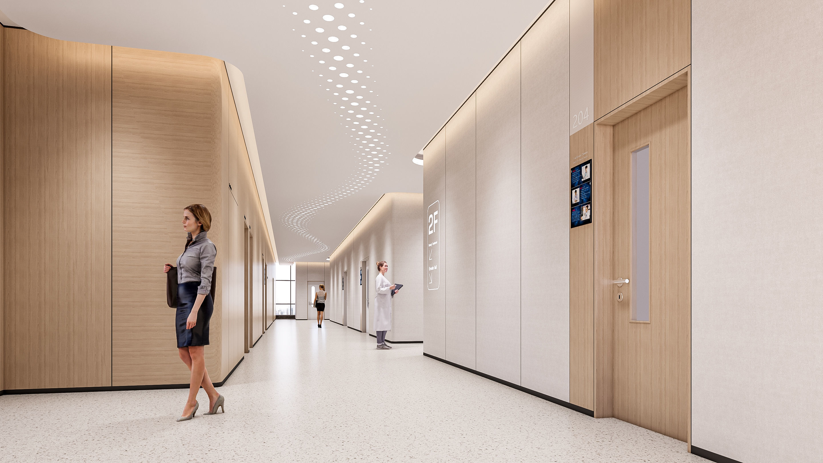 Hospital corridor Nurses station 2 3D model_13