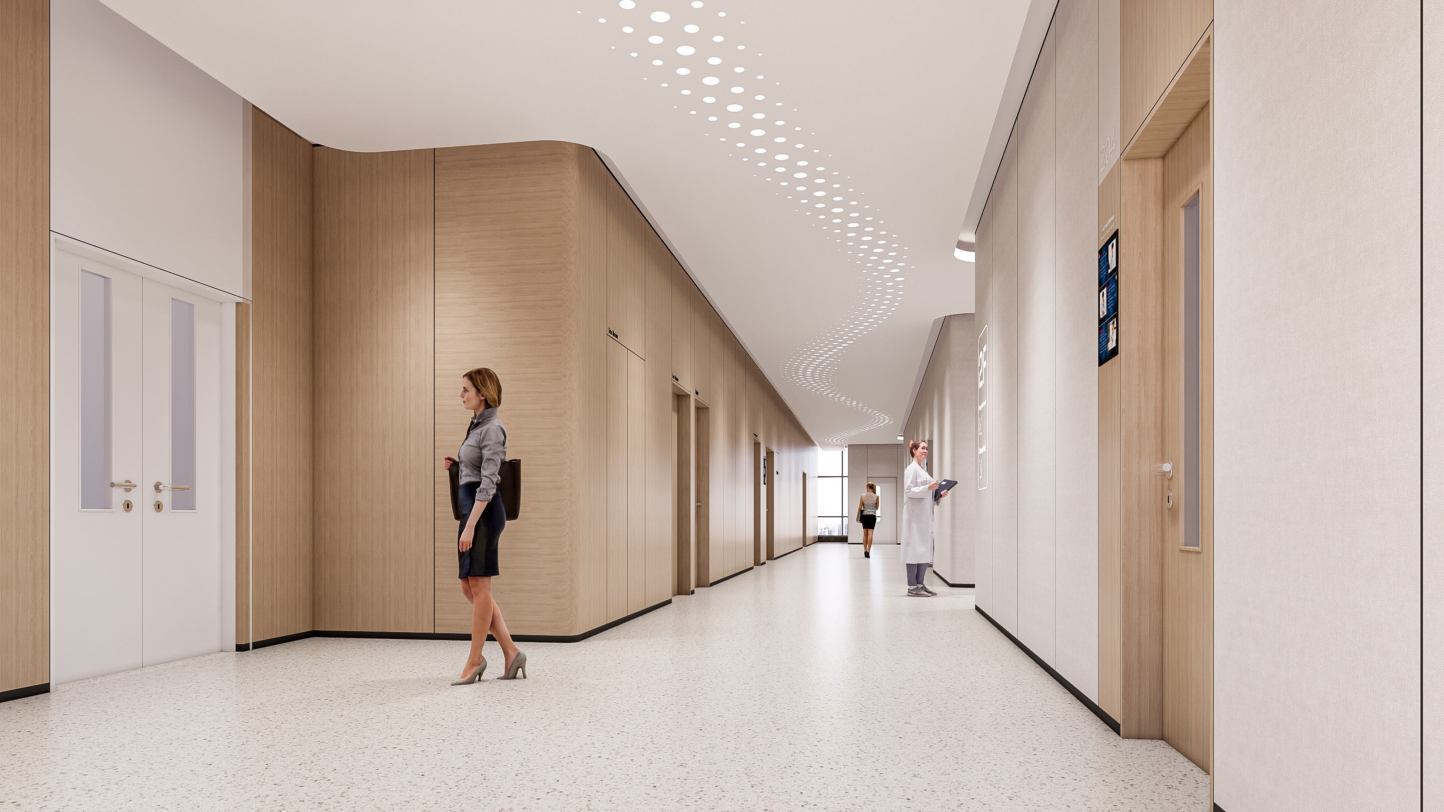 Hospital corridor Nurses station 2 3D model_9