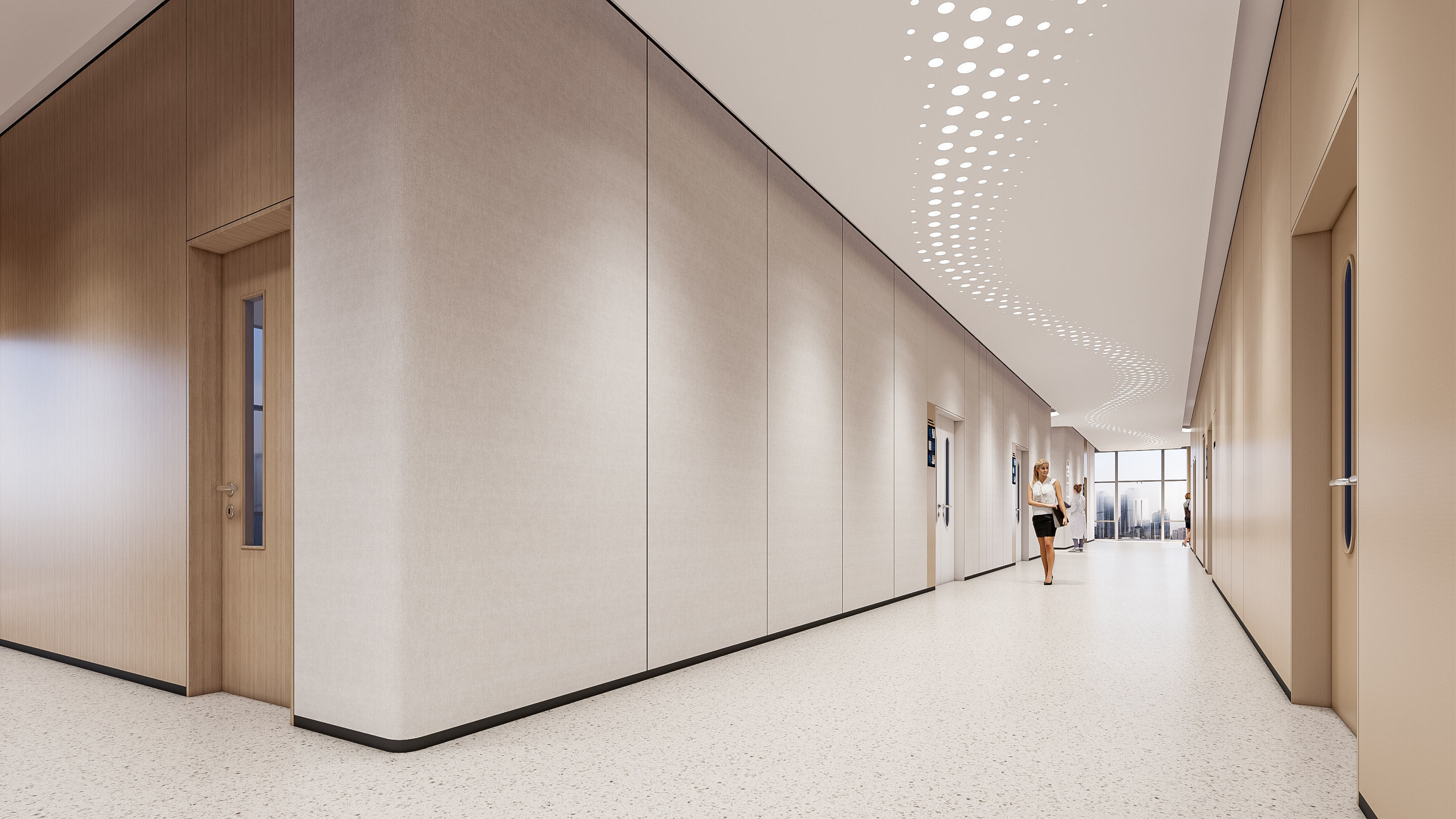 Hospital corridor Nurses station 2 3D model_7