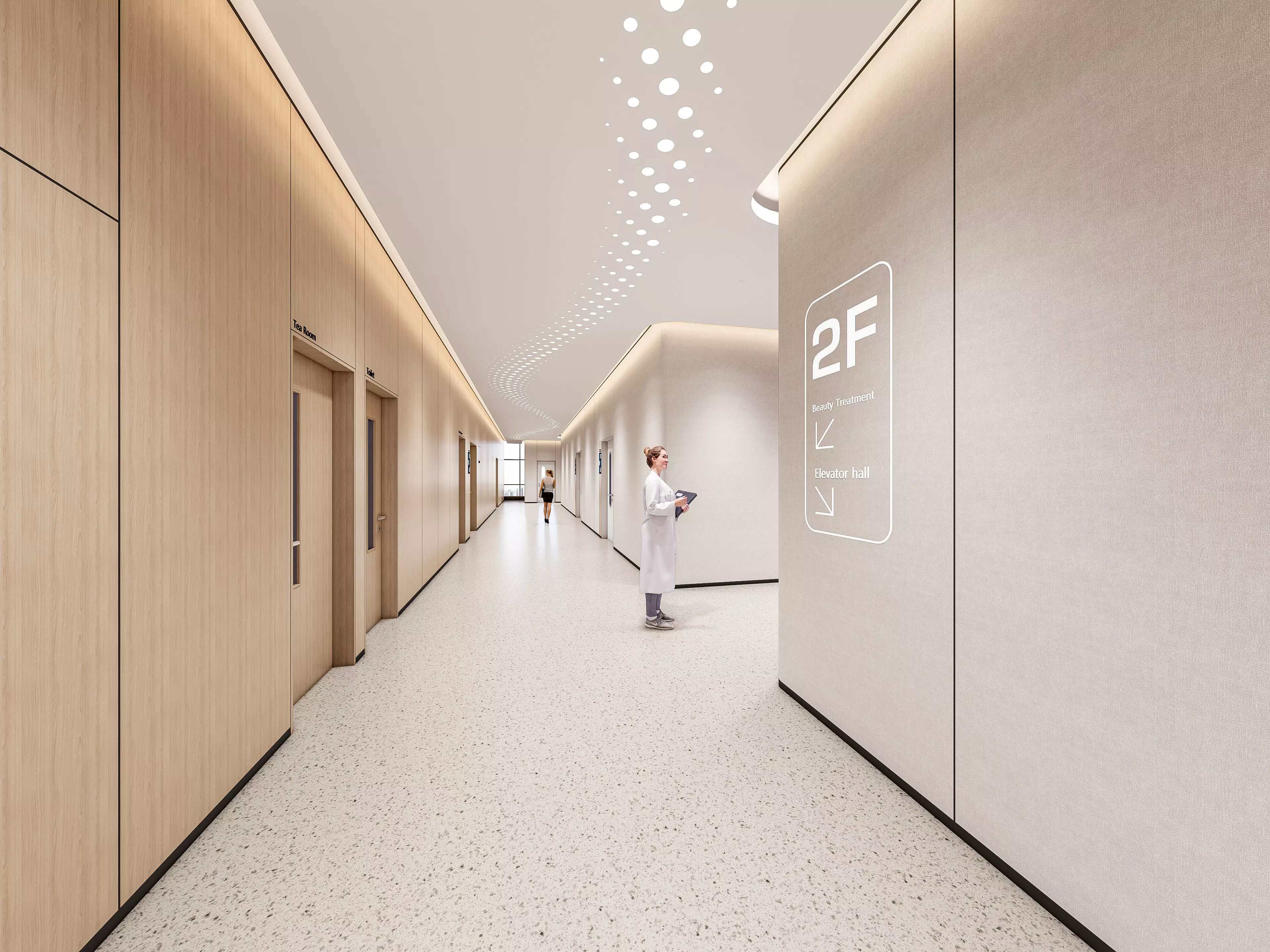 Hospital corridor Nurses station 2 3D model_0