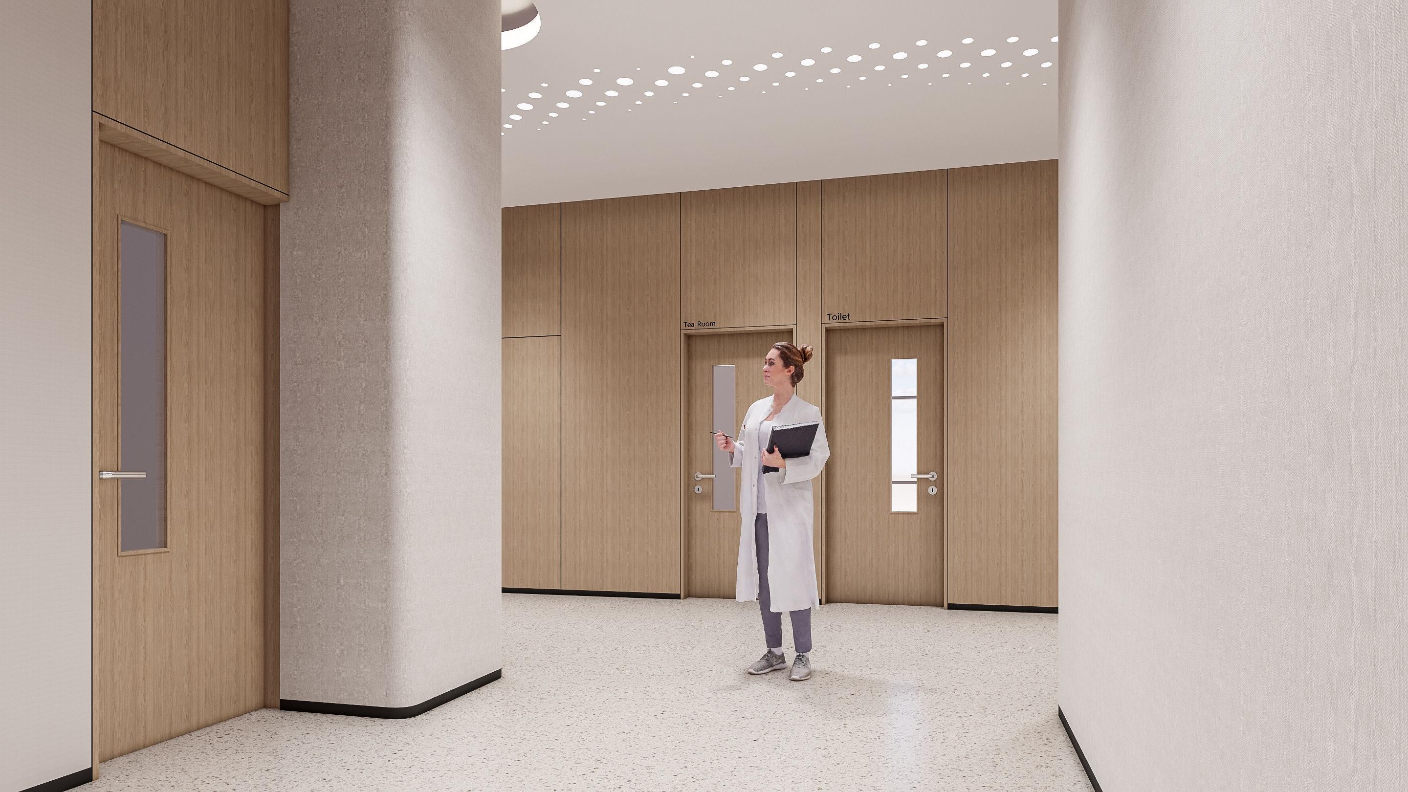 Hospital corridor Nurses station 2 3D model_15