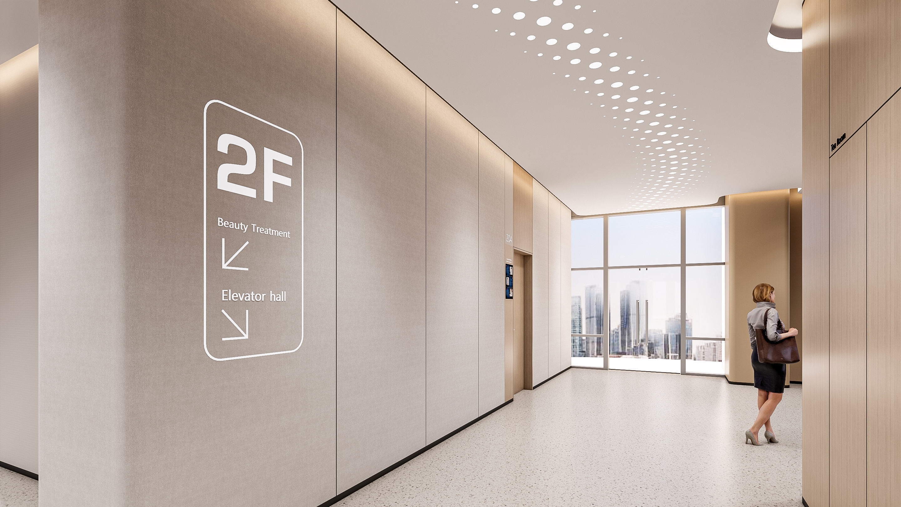 Hospital corridor Nurses station 2 3D model_11