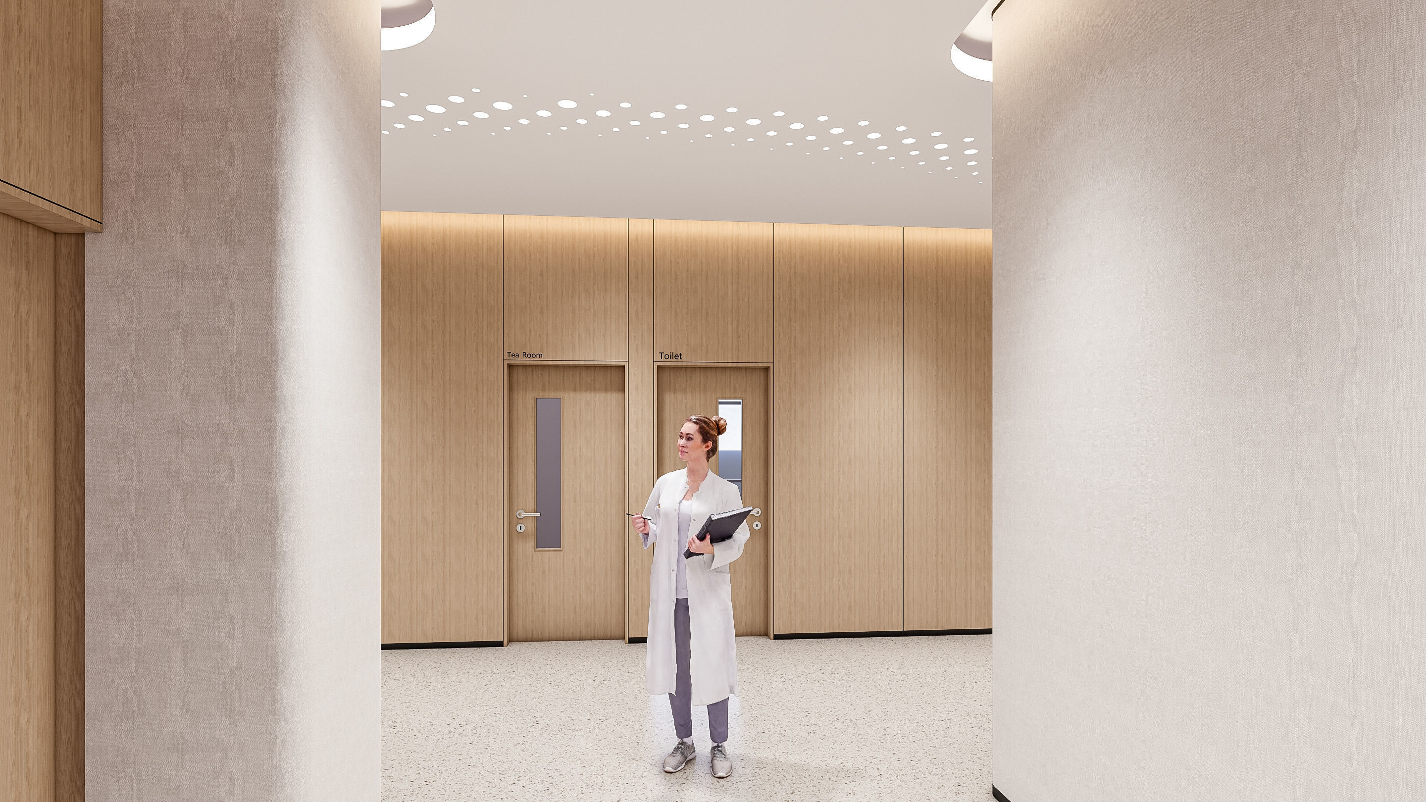 Hospital corridor Nurses station 2 3D model_1