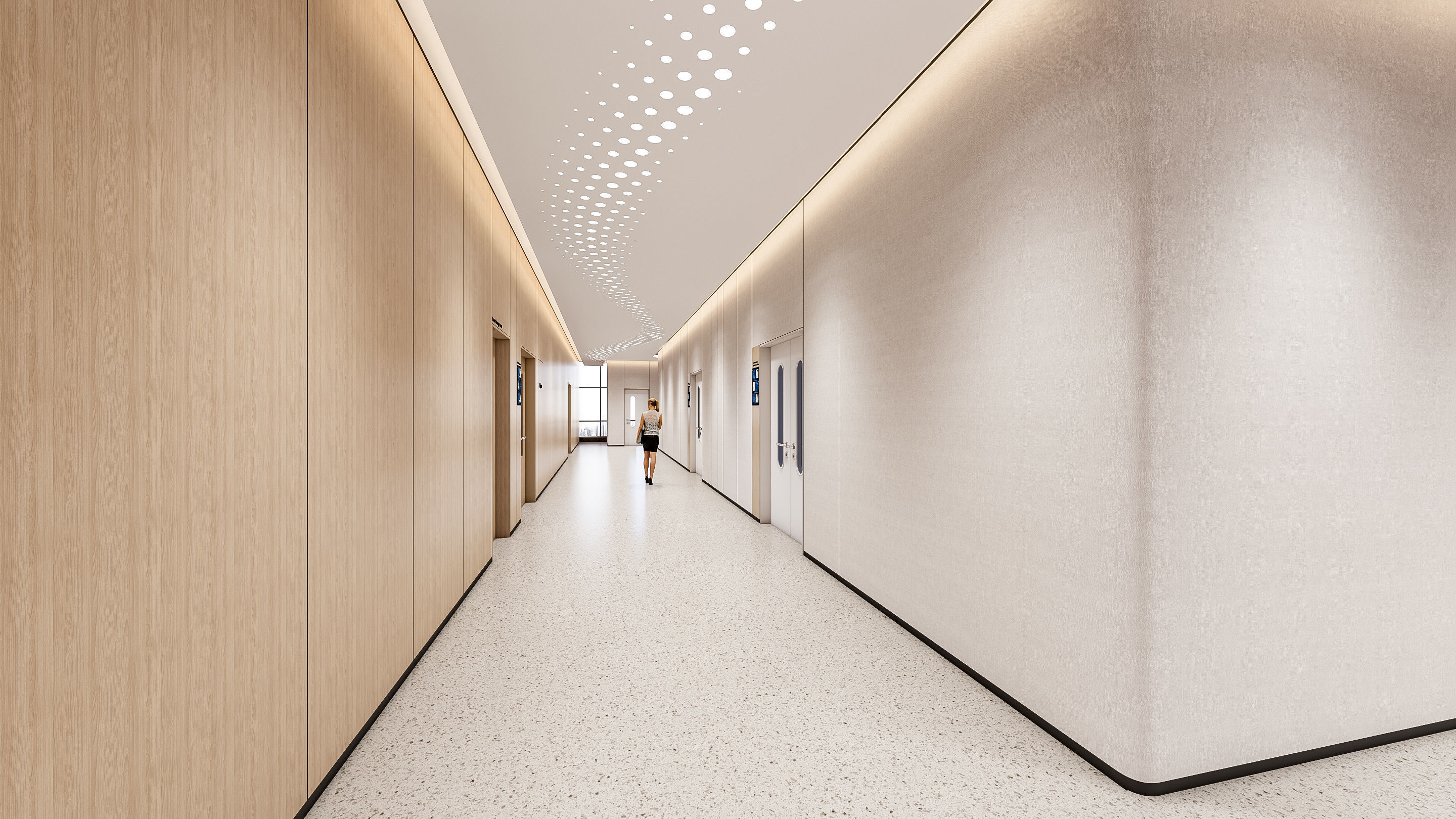 Hospital corridor Nurses station 2 3D model_14