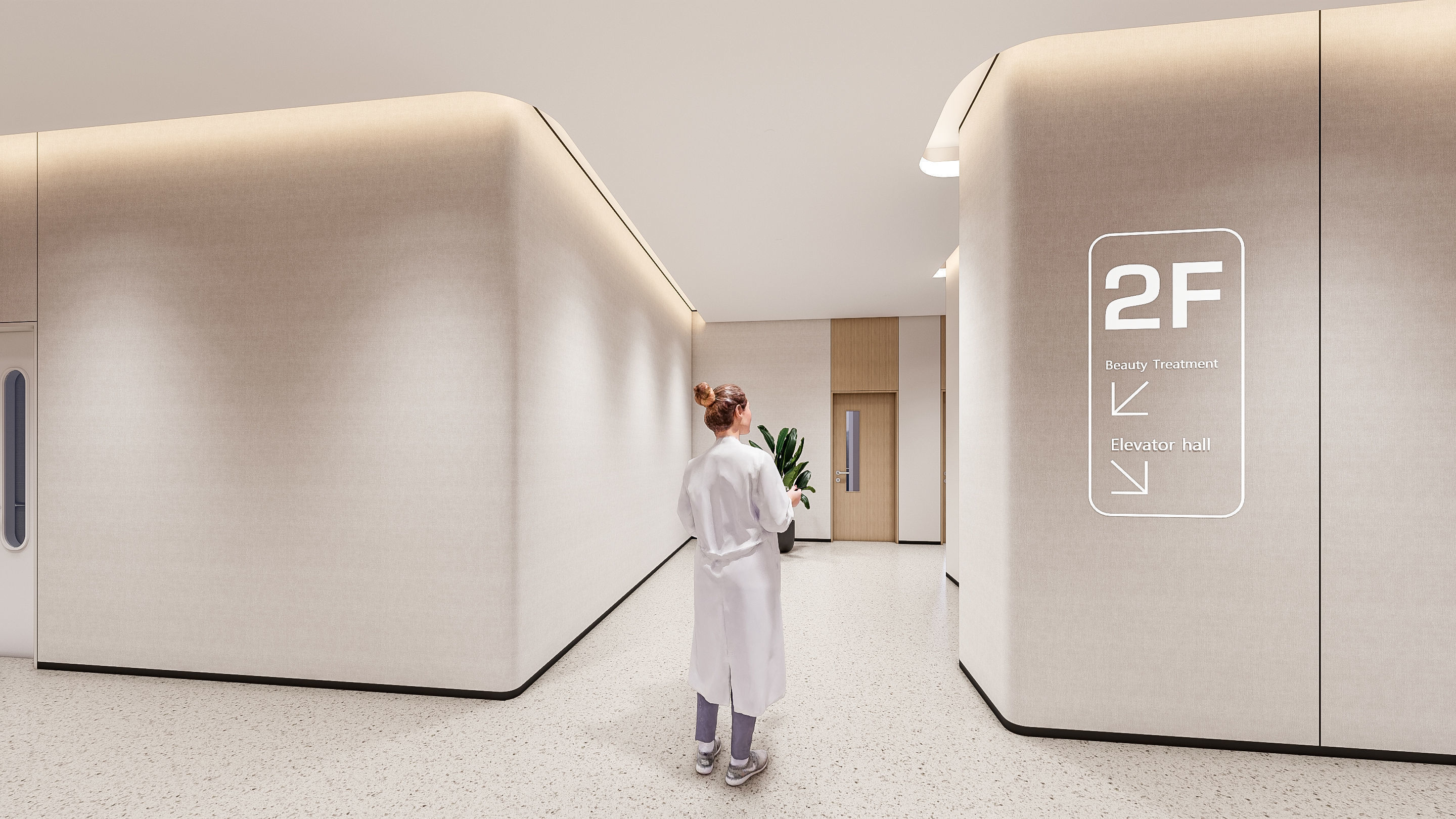 Hospital corridor Nurses station 2 3D model_3