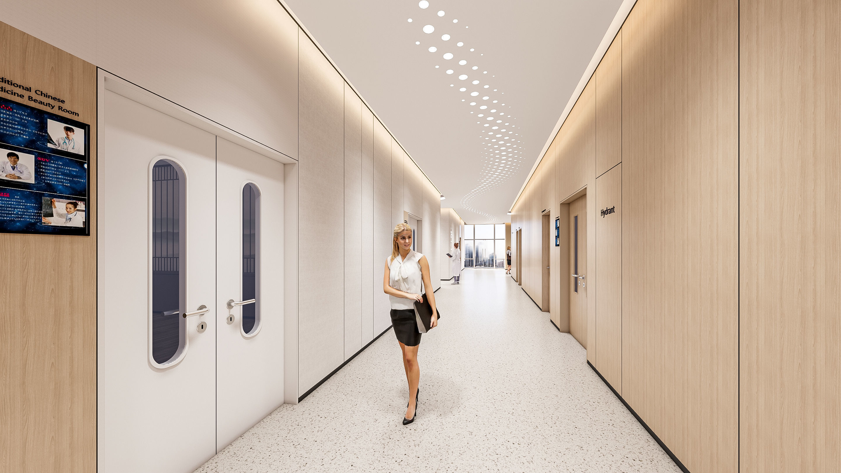 Hospital corridor Nurses station 2 3D model_2